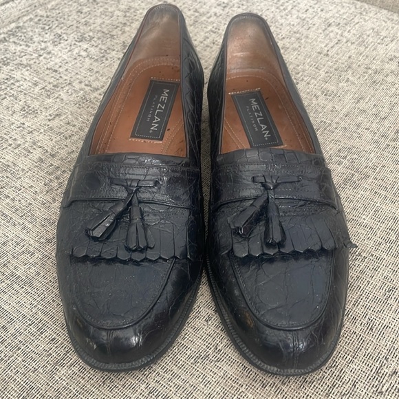 Mezlan Platinum Rodeo Men’s Genuine Crocodile Tasseled Loafers Size 9M - Picture 3 of 10